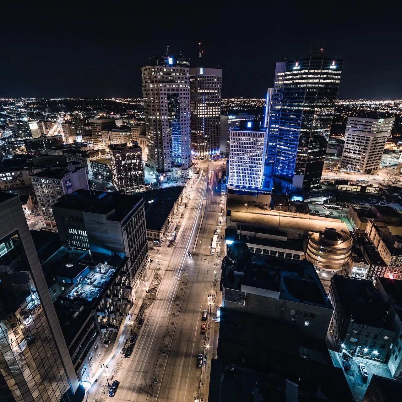 Manitoba skyline, the capital of Winnipeg, a province in Canada.